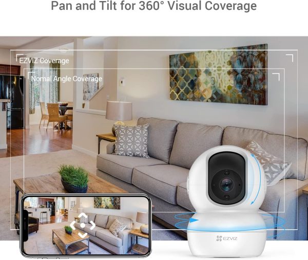 Caméra Surveillance WiFi Intérieure 2.4Ghz, Camera IP 360° 1080P avec Vision Nocturne Suivi de Mouvement, Caméra Bébé/Animaux avec Audio Bidirectionnel Pan/Tilt, Compatible avec Alexa – Image 2