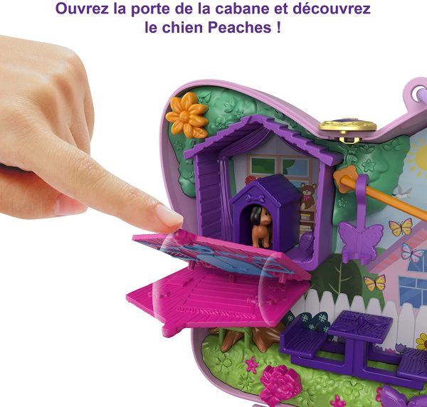 Polly Pocket Coffret Univers Le Jardin Papillon, mini-figurines Polly et sa maman, 5 surprises et 12 accessoires, jouet pour enfant, GTN21 – Image 2