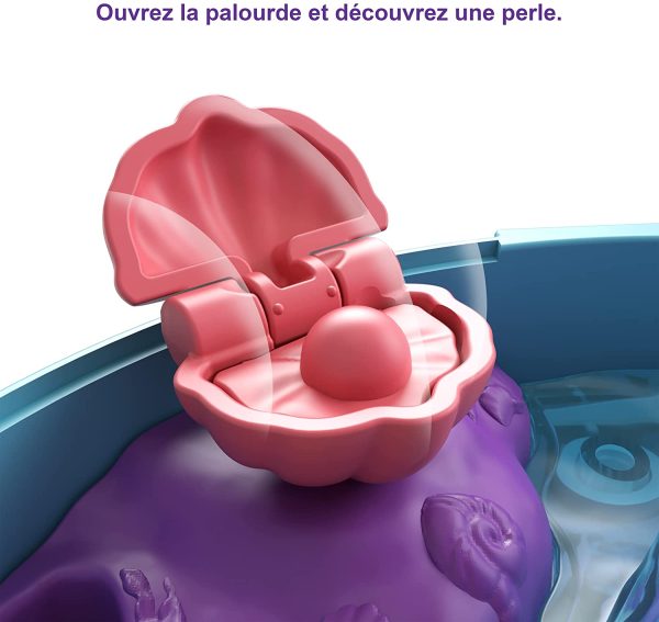 Polly Pocket Coffret Univers La Plage des Dauphins, mini-figurines Polly et sirène, 5 surprises et 12 accessoires, jouet pour enfant, GTN20 – Image 6