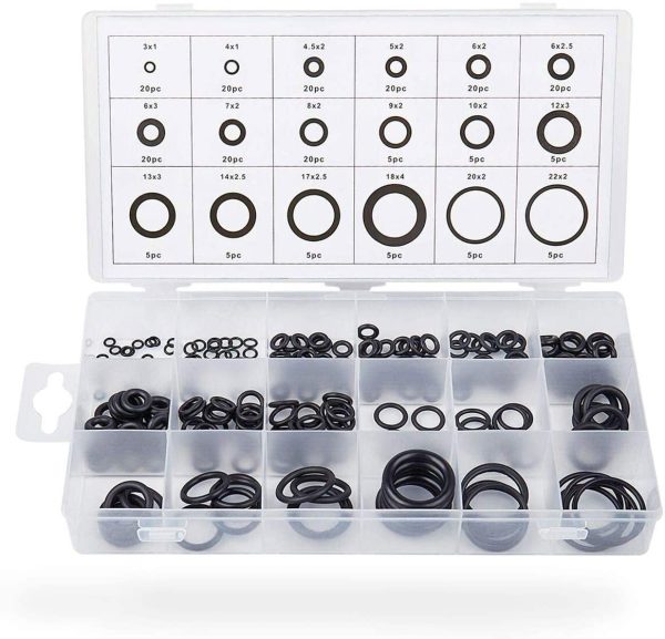 225Pcs Caoutchouc O-Ring Assortiment Joint Torique, Kit 18 tailles Noir O Ring Joints D'étanchéité, Hydraulique Plomberie Joints Laveuse Automobile Climatiseur Joint avec Cas d’Organisateur – Image 2