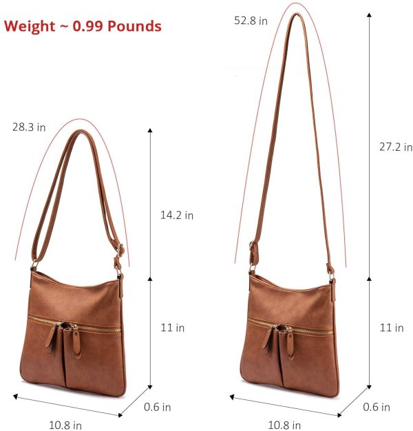 Sac Bandouliere Femmes Sac Cuir Synthétiqu Sac Besace Petit Sac a Main Femmes(Marron) – Image 7