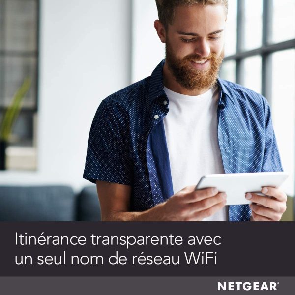 NETGEAR Répéteur WiFi Mesh (EX6470), Repeteur WiFi Puissant AC1900 couvre jusqu’??150m², Amplificateur WiFi avec prise intégrée, WiFi Extender 1Port Ethernet, Wifi Booster compatible toutes Box – Image 3