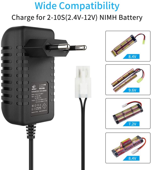 MELASTA Intelligent 7.2V 8.4V 9.6V NIMH Chargeur de Batterie pour 2-10S Batterie Airsoft Batterie de Voiture RC Compatible with connecteur Tamiya et Mini Tamiya – Image 2