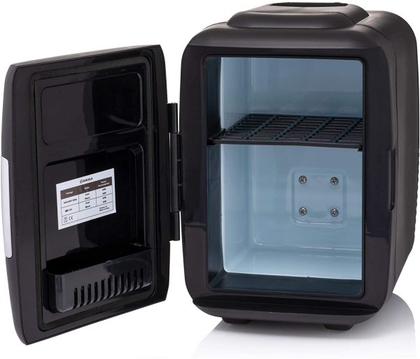 Mini Frigo  Classic4 - Refroidit et réchauffe | 4 litres / 6 Canettes 330ml | 220V/USB | Petit Réfrigérateur Portable pour la chambre, les produits cosmétiques, la voiture (Noir) – Image 8