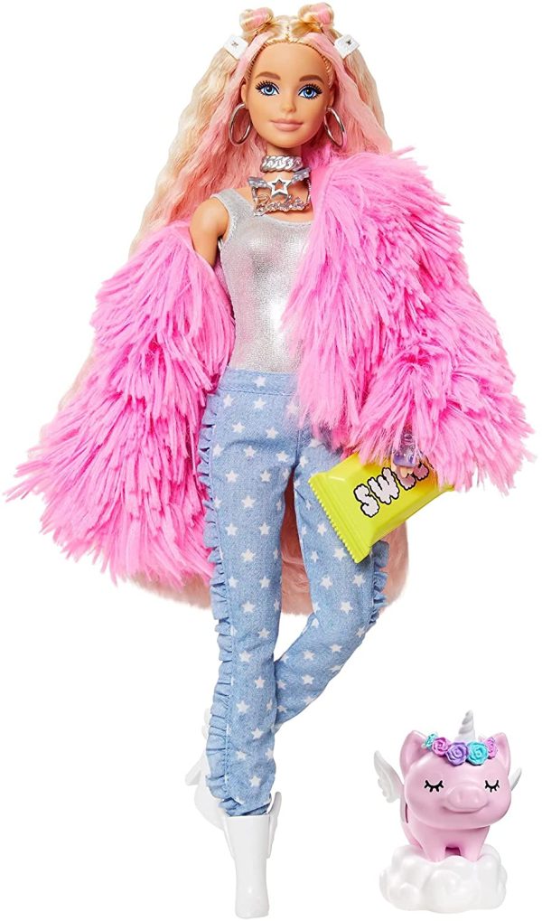 Barbie Extra poupée articulée blonde au look tendance et oversize, avec figurine animale et accessoires, jouet pour enfant, GRN28 – Image 8