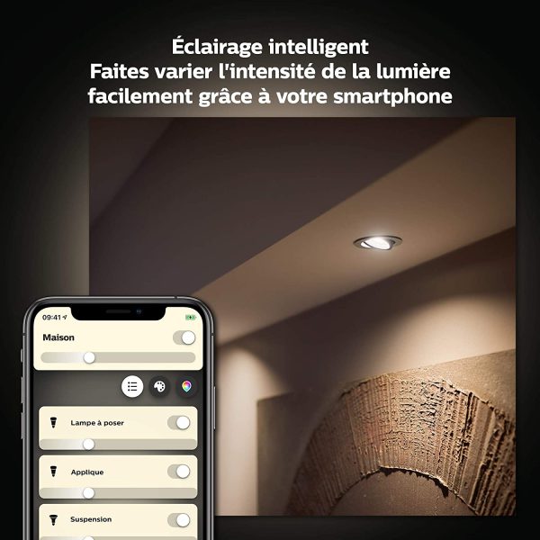 Philips Hue Ampoule LED Connectée White GU10 Compatible Bluetooth, Fonctionne avec Alexa – Image 5