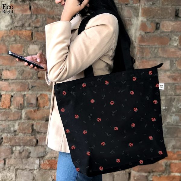 Eco Right Grand sac fourre-tout à fermeture éclair, sac a main femmes, sac cabas tissu femme, Sac Shopping, sac femme plage, Sac fourre-tout en toile – Image 6