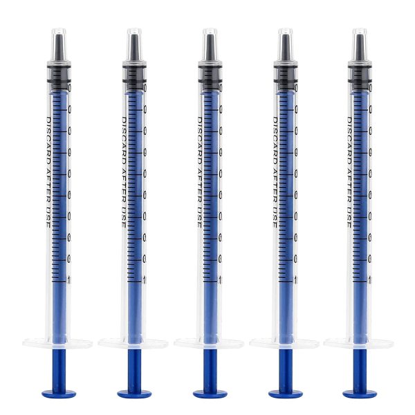 LUTER 12 Pièces 1ml Seringues en Plastique, Sans Seringue à Aiguille avec Mesure pour Expérience Scientifique, Distribution, Mesure de Liquides, Alimentation d'animaux de Compagnie (Bleu) – Image 4