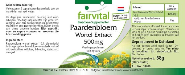 Pissenlit extrait de racine 500mg - 45 jours - VEGAN - dose élevée - 90 Capsules - concentré 10 fois – Image 4