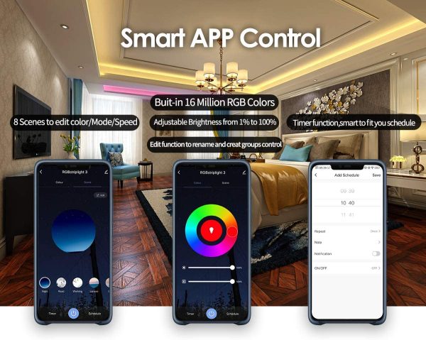 Ruban LED 15M Wifi ,  15M couleur flexible de changeant la bande légère menée intelligente de contrôle de téléphone de RGB[Classe d'efficacité énergétique A +++] – Image 4