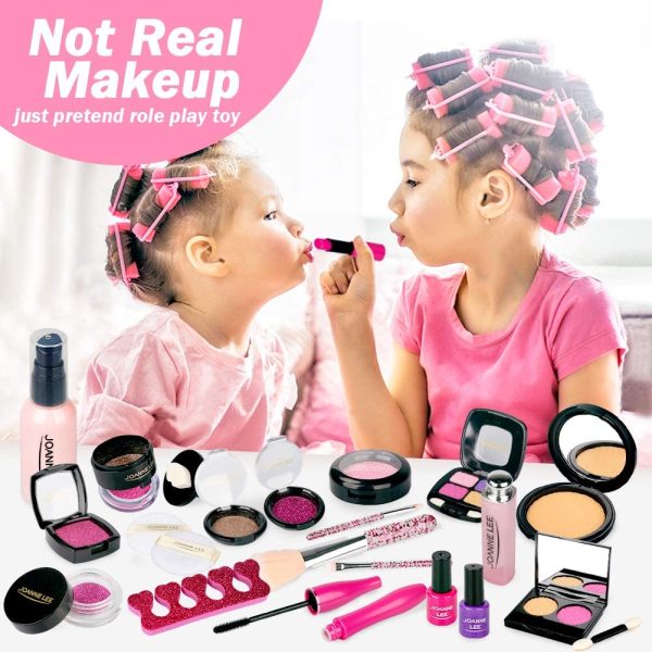 Sanlebi Faux Maquillage Enfant Jouet Filles, 22PCS Malette Maquillage Jouet Ensemble De Maquillage Beauté Cadeau Fille 3 4 5 Ans – Image 5