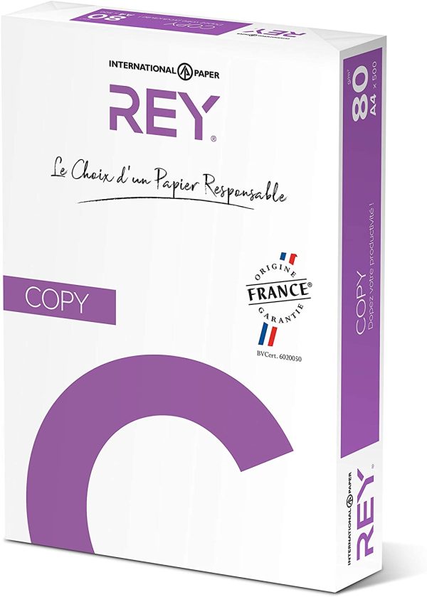 REY® COPY, papier reprographique, blanc, 80g, A4, PEFC?? ramette de 500 feuilles – Image 3