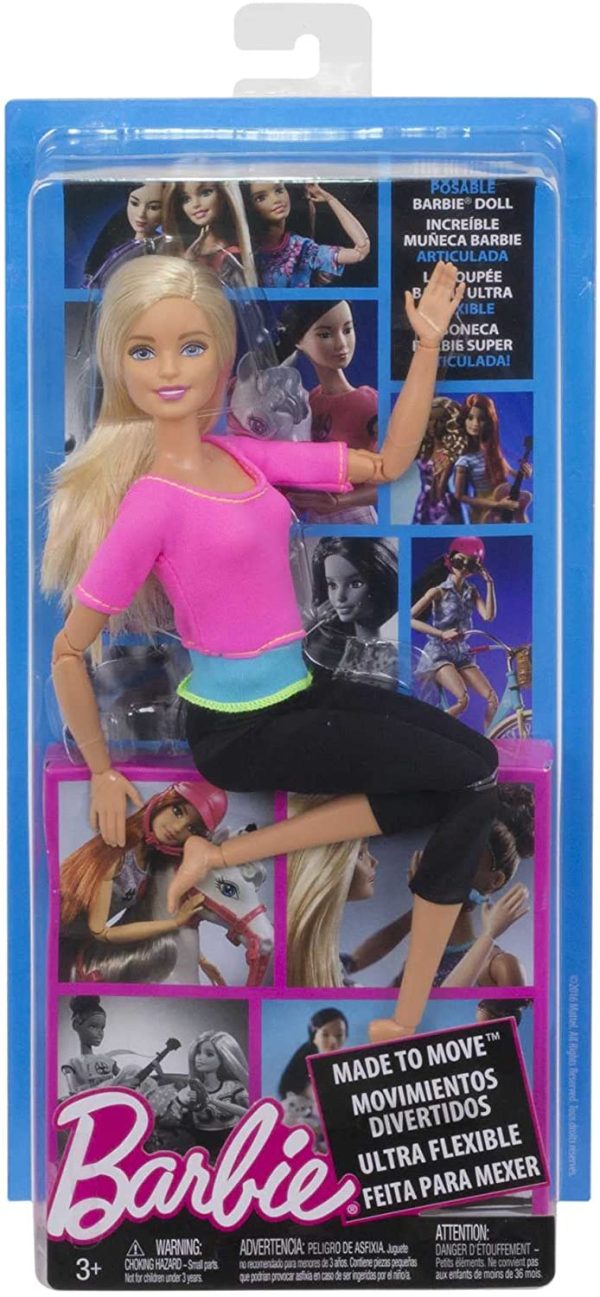 Barbie Made to Move poupée articulée Fitness ultra flexible blonde avec haut rose et 22 points d'articulations, jouet pour enfant, DHL82 – Image 5