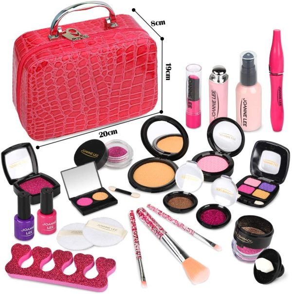 Sanlebi Faux Maquillage Enfant Jouet Filles, 22PCS Malette Maquillage Jouet Ensemble De Maquillage Beauté Cadeau Fille 3 4 5 Ans – Image 2