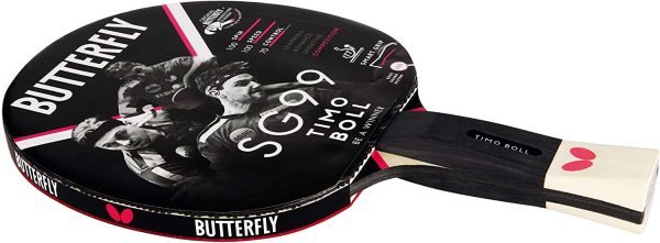 Butterfly SG99 Raquette de Tennis de Table Noir/Rouge – Image 4