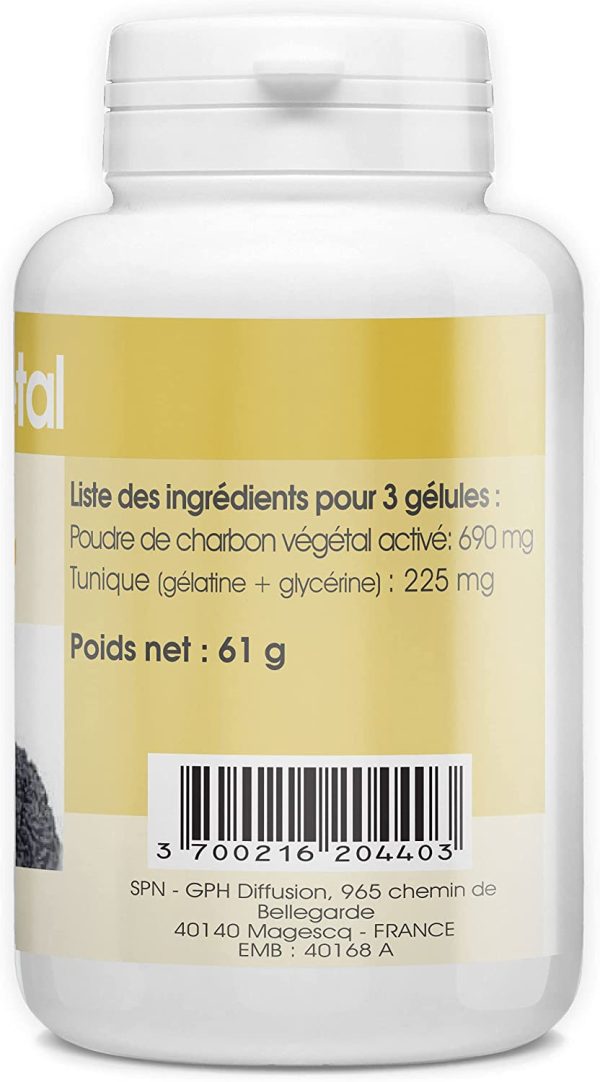 Charbon Végétal Activé - 230 mg - 200 gélules – Image 2