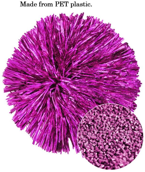 CRIVERS 1 douzaine Cheerleading Pompons, 12pc Pom-Pom Girls Pompoms avec Poign¨¦e pour Ball Dance D¨¦guisements Nuit F¨ºte des Sports – Image 4