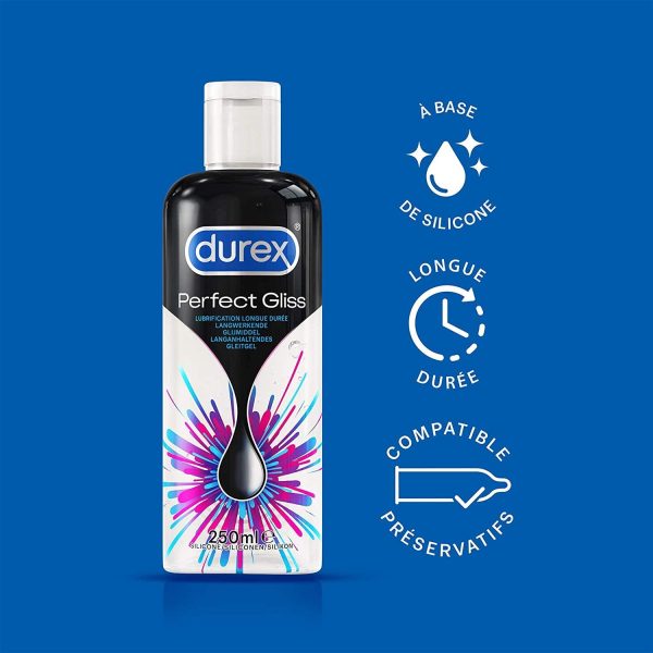 Durex - Lubrifiant Sexuel Perfect Gliss - Lubrifiant Silicone Longue Durée - Sexe Anal - 250ml