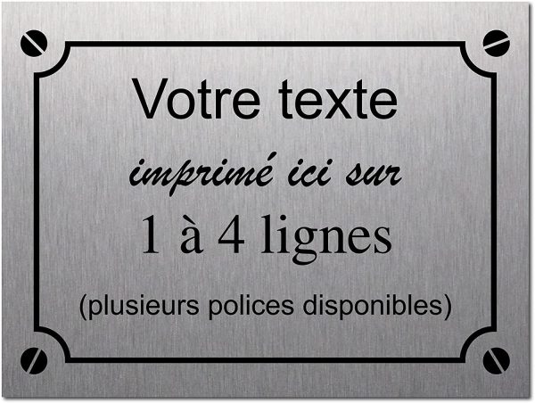 Plaque de Rue décorative en Aluminium Personnalisée pour intérieur et extérieur 20x15cm Alu Brossé – Image 2