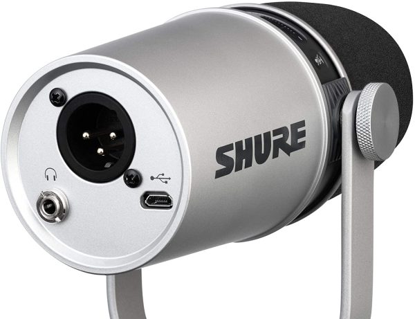 Shure Mv7 Microphone Dynamique Usb/Xlr pour Podcast, Enregistrement, Streaming et Gaming Live, Sortie Casque Intégrée, Entièrement En Métal, Technologie Voice Isolation, Certifié Teamspeak - Argenté – Image 5