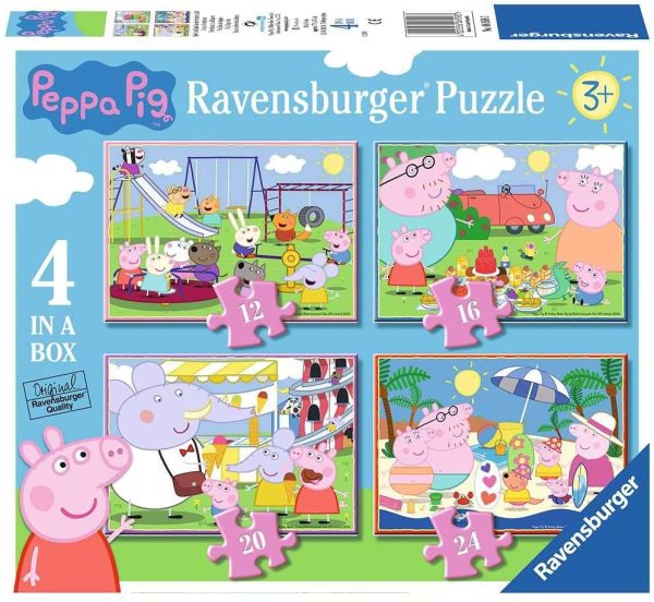 Ravensburger Boîte de 4 puzzles pour enfant à partir de 3 ans - Peppa Pig 6958 (12, 16, 20, 24 pièces) – Image 2