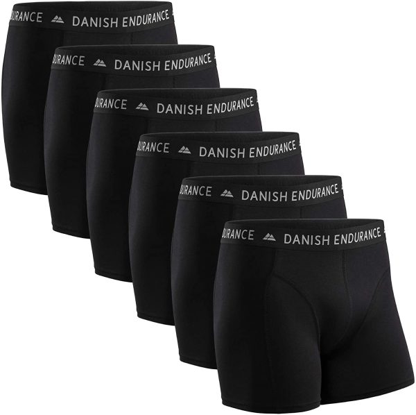 DANISH ENDURANCE 6 Boxers Homme en Coton Ultra Doux Oeko-TEX®, Coupe Classique, Maintien et Confort Supérieur, Caleçon