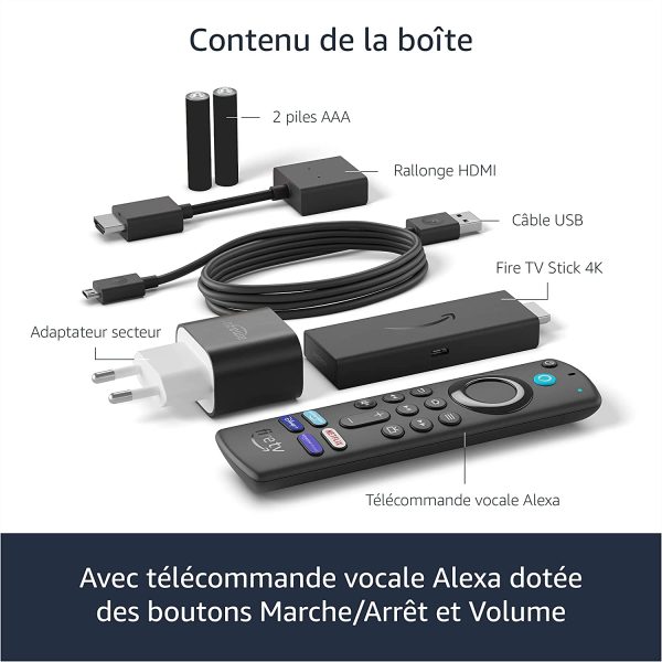 Fire TV Stick 4K avec télécommande vocale Alexa (dotée de boutons de contrôle de la TV) – Image 3