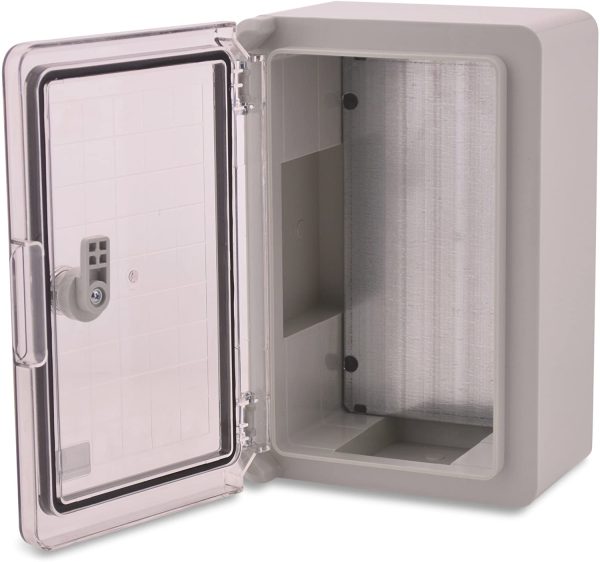 Boîtier en plastique ABS Armoire de contrôle de flotte IP65 gris/transparent (ABS, 300x200x130mm avec porte transparente) – Image 2