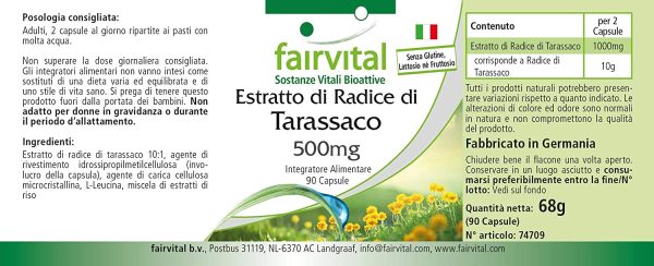 Pissenlit extrait de racine 500mg - 45 jours - VEGAN - dose élevée - 90 Capsules - concentré 10 fois – Image 7