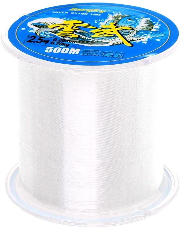 Sicai - Fil de pêche monofilament en nylon transparent, 500 mètres - Environ 0,26 mm de diamètre