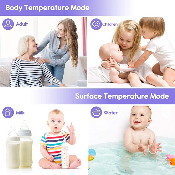 Thermometre Frontal Adulte, KKmier Thermometre sans Contact avec Affichage à LCD, Thermomètre Frontal Infrarouge Bébé Enfant Adulte, Thermometre Infrarouge avec Lecteur Rapide 99 Données Enregistrées