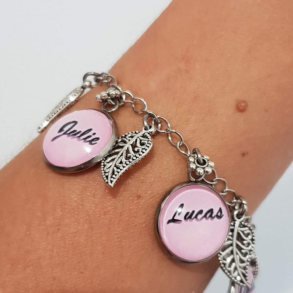 Bracelet prénom ou texte idée cadeau femme maman bijoux personnalisé