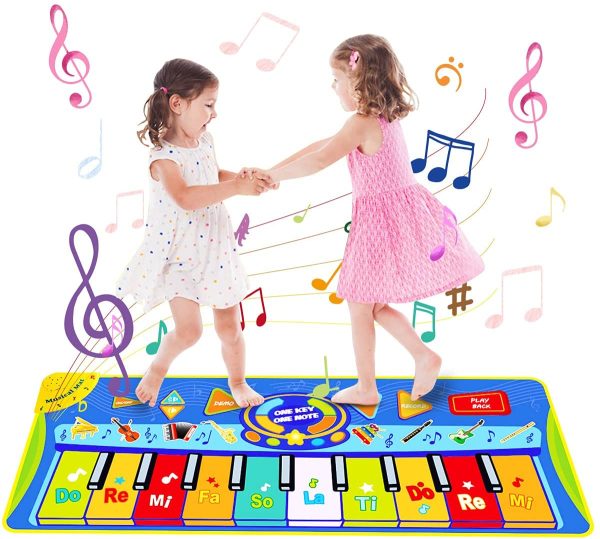 BelleStyle Tapis Musical, Tapis Piano Enfant, Tapis de Danse Tapis de Jeu Musical, 8 Sons D'instruments Jeux Musicaux, Jouets Éducatifs pour Bébé Enfant 1 2 3 4 5 6 Ans Garçons Filles - 130*48cm – Image 4