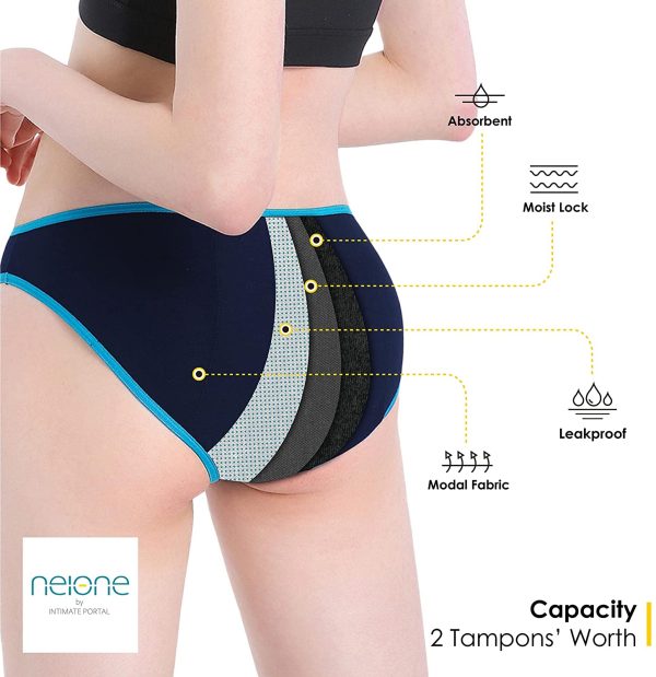 Neione Culotte Menstruelle Absorbante | Bikinis Coupe Échancrée pour Règles et Post Partum – Image 3