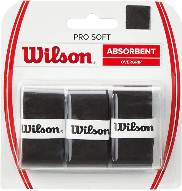 Wilson Racket Sport Bande de Maintien, Pro Soft Overgrip, Unisexe, , 3 Pièces, WRZ4040BK – Image 2