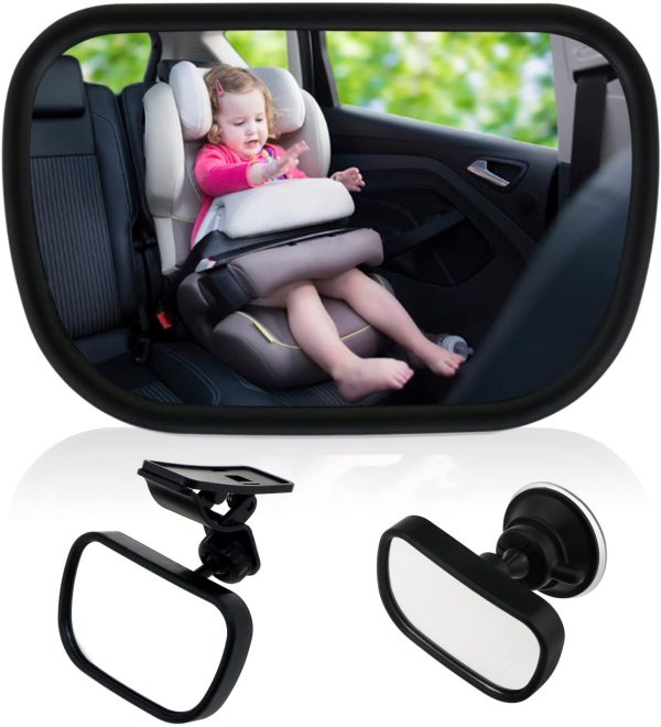 Bébé Vue Arrière Miroir, Miroir Auto Bébé Rétroviseur de Surveillance Bébé pour Siège Arrière Miroir de Voiture pour Bébé en Sécurité Avez Une Rotation – Image 7