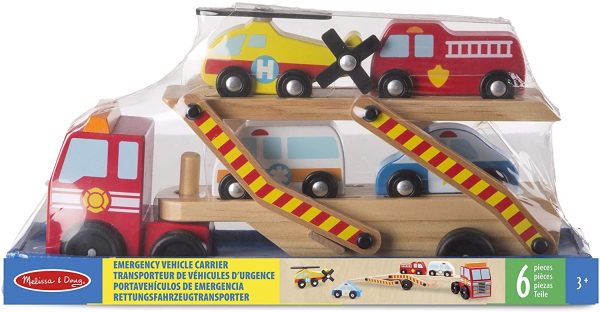 Melissa & Doug | Transporteur de véhicules d’Urgence| Jouets en bois | Pour garçon ou fille | 3+ – Image 8