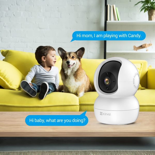 Caméra Surveillance WiFi Intérieure 2.4Ghz, Camera IP 360° 1080P avec Vision Nocturne Suivi de Mouvement, Caméra Bébé/Animaux avec Audio Bidirectionnel Pan/Tilt, Compatible avec Alexa