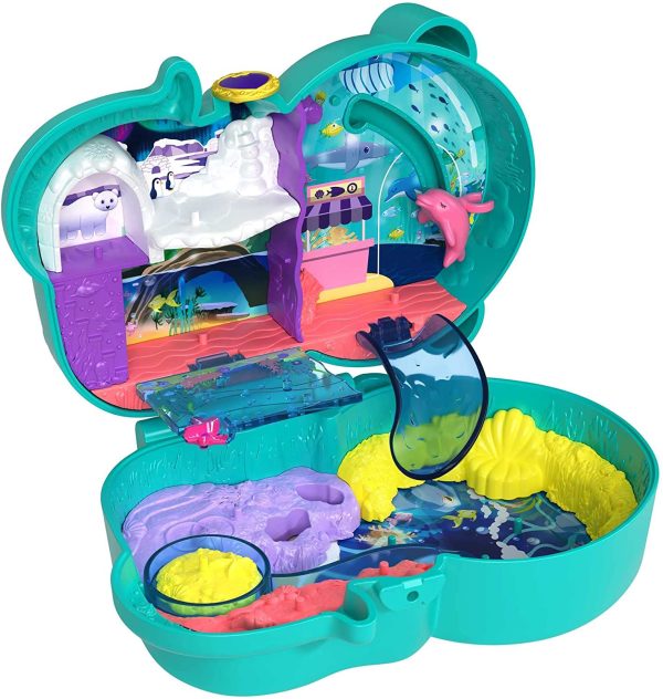 Polly Pocket Coffret Loutre Aquatique, thème aquarium, avec mini-figurines Polly et Nicolas, 5 surprises, 12 accessoires, jouet pour enfant, HCG16 – Image 5