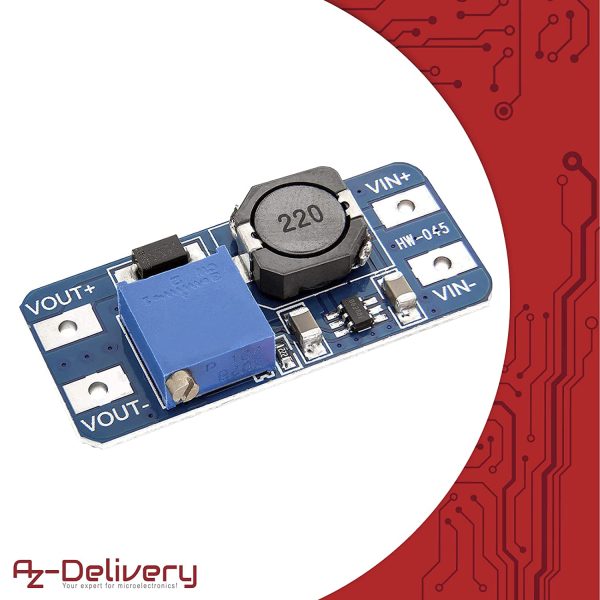 AZDelivery 5 x MT3608 DC Adaptateur d'alimentation DC Step Up Power Supply Module Compatible avec Arduino incluant Un E-Book! – Image 4