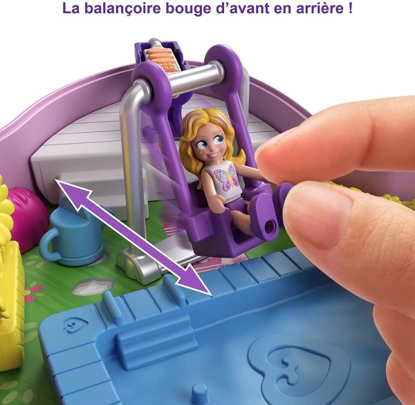 Polly Pocket Coffret Univers Le Jardin Papillon, mini-figurines Polly et sa maman, 5 surprises et 12 accessoires, jouet pour enfant, GTN21 – Image 4