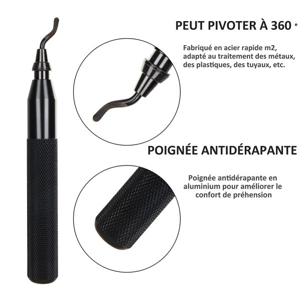 SHANQIAN Outils D'ébavurage avec Poignée Aluminium, 140mm Stylo Ebavureur avec 15 Lames Ebavureur de Rechange, Ebavureur pour l'impression 3D/ Ebavureur Plastique/Ebavureur Metal/Ebavureur Cuivre – Image 9