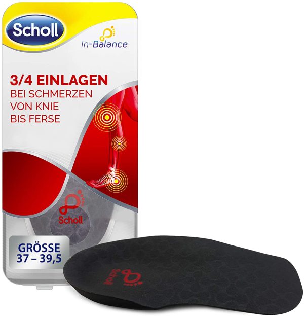 Scholl In-Balance Semelles 3/4 pour douleurs du genou au talon 37-39,5 – Image 3