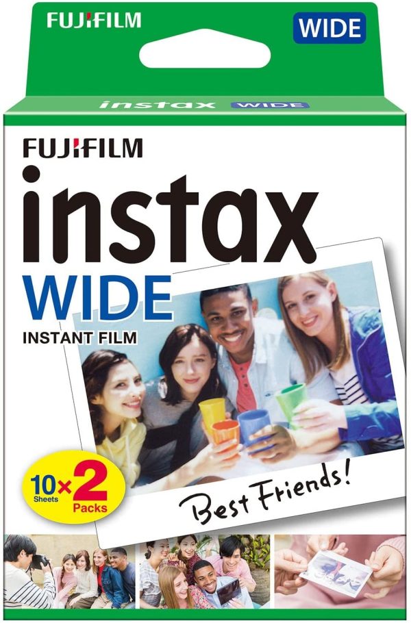 Film - 16385995 - Instax Wide 99 x 62 mm - Compatible Appareil Instax Wide uniquement - Bipack 10 x 2 films Blanc