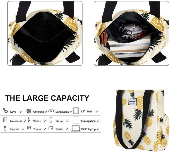 HAWEE Mode Femme Sac à Bandoulière Grande Capacité Sac D'épaule Léger Sac Fourre-Tout avec Zip Loisir Sac à Provisions Imperméable Sac à Main pour Voyage Travail Ecole Vie Quotidienne Camping Plage – Image 5