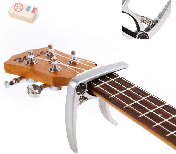 TAKIT Capodastre pour Guitare Acoustique et Electrique - GARANTIE À VIE - Qualité professionnelle - Argent – Image 4