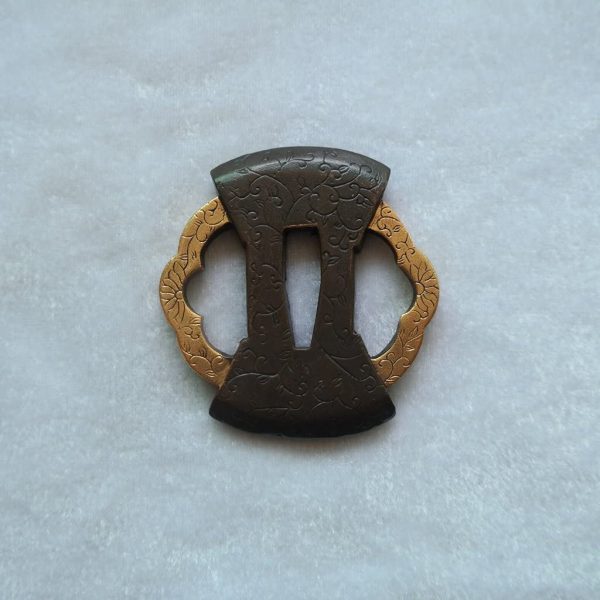 Boyu Japanese Sword (SEPPA-HABAKI-ITO) Gold-Plating Copper 28-36 Menuki Fuchi-Kashira Tsuba – Image 3