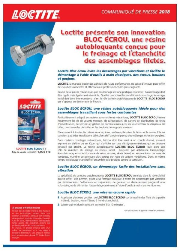 LOCTITE Colle Spécialités Matériaux Bloc Écrou 5ml 12uc – Image 2