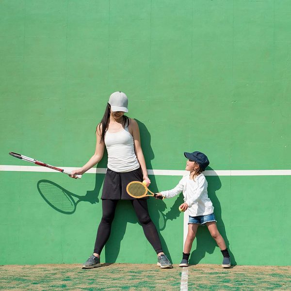 Crefotu Raquette de tennis pour enfant avec sac, raquette en plastique comprenant 4 balles en mousse, 6 volants de badminton pour enfants (plus de 3 ans), jeu de sport en extérieur/intérieur – Image 5