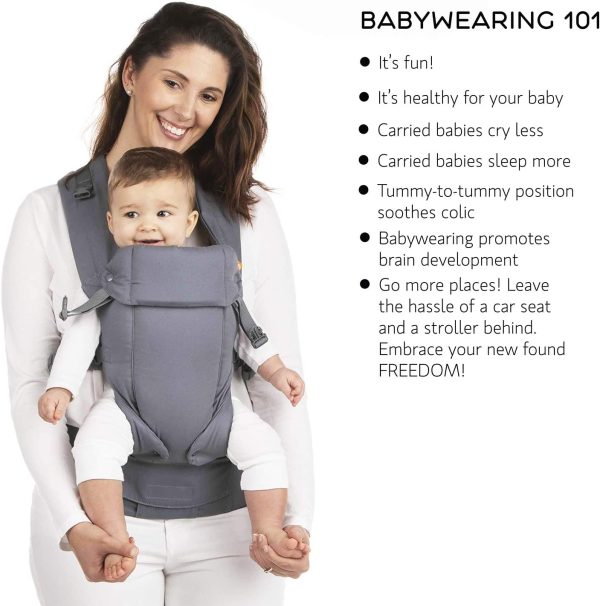 Porte-bébé Beco  - Cool Grey, simple et élégant, 5 en 1, style sac à dos, pour tenir les bébés, les nourrissons et les enfants de 3,5 à 16 kilos, certifié ergonomique – Image 2